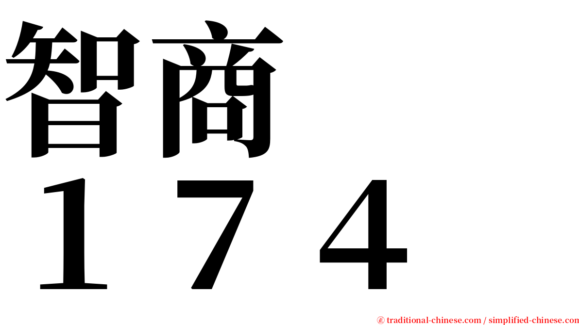 智商　　１７４ serif font